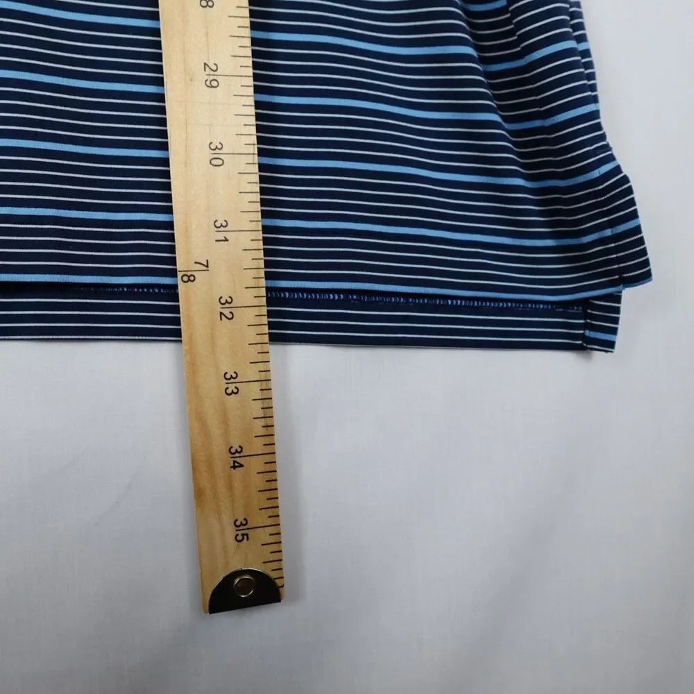 Adidas Polo Shirt Navy Blue White Striped Golf Performance Men’s Size 2XL Casual